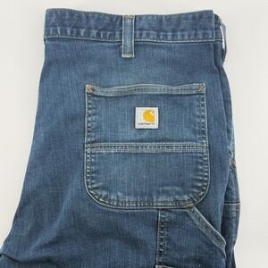 Carhartt Relaxed Fit Work Pant Men 38x32  Denim Carpenter Jeans Double Front